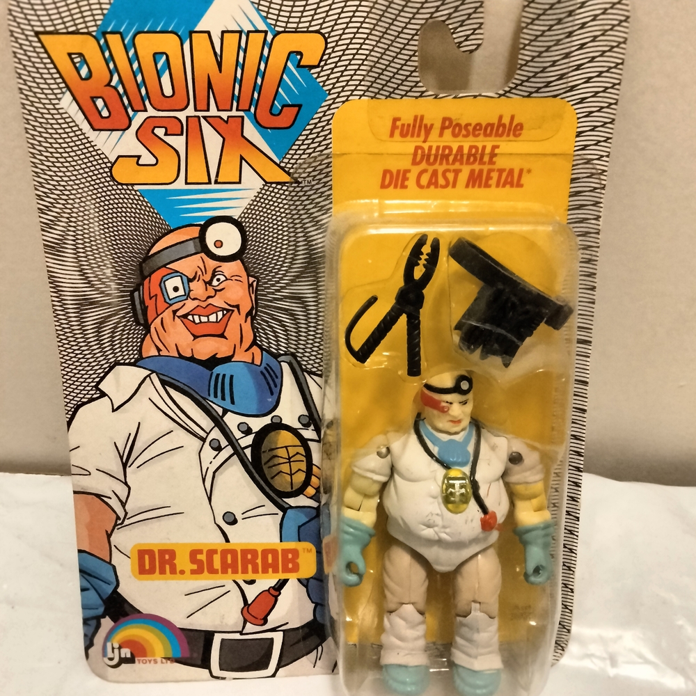 1986 Bionic Six "DR. SCARAB" DIE CAST Action Figure (By. LJN Toys